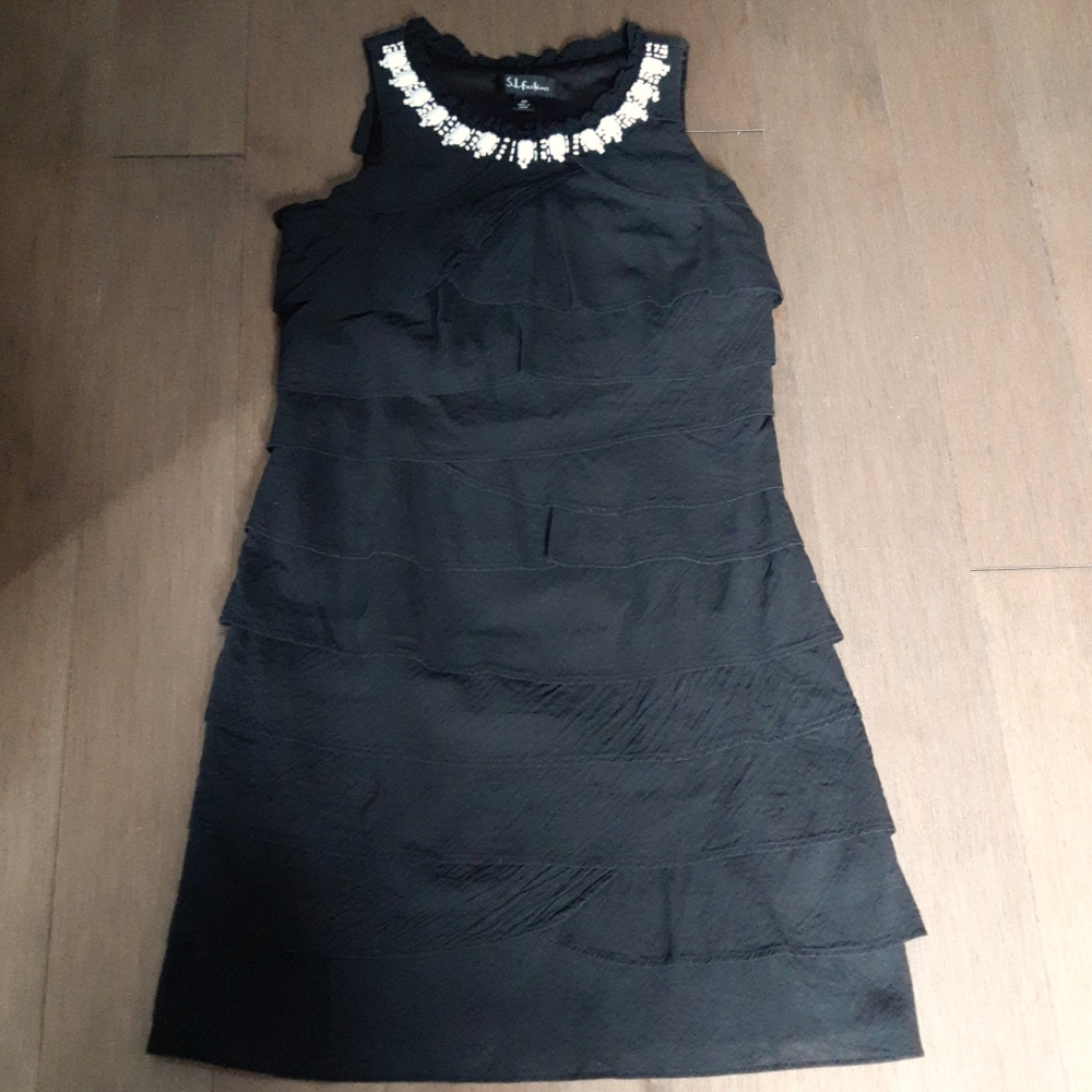 S.L. fashions Layered Black Dress